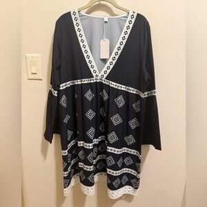 Black and White Geometric Dress